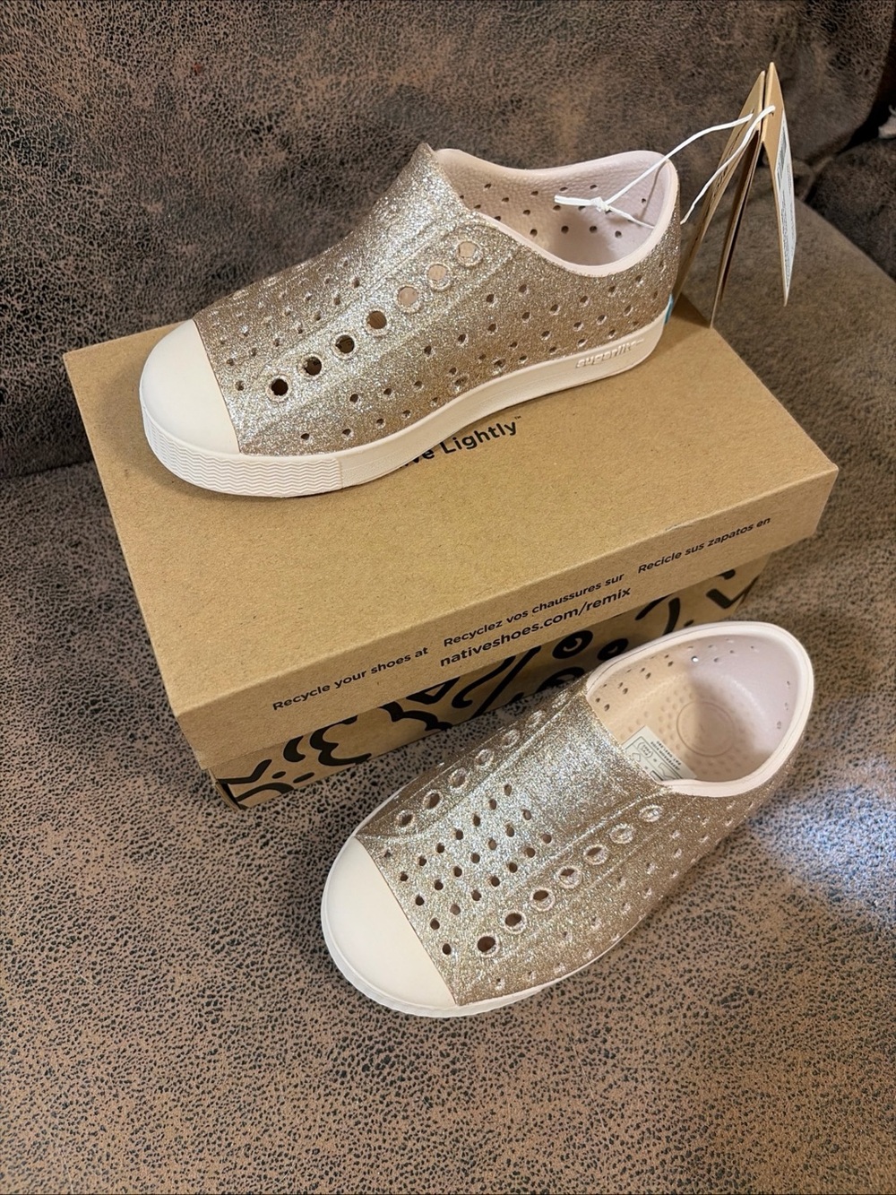 Native Shoes Unisex-Child Jefferson Bio-Bling Sneakers,size C 8